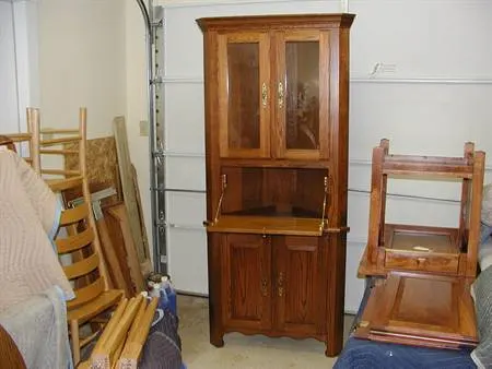 Corner Cabinet with Drop Down Writing Surface