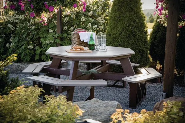 Outdoor Octagonal Poly Picnic Table