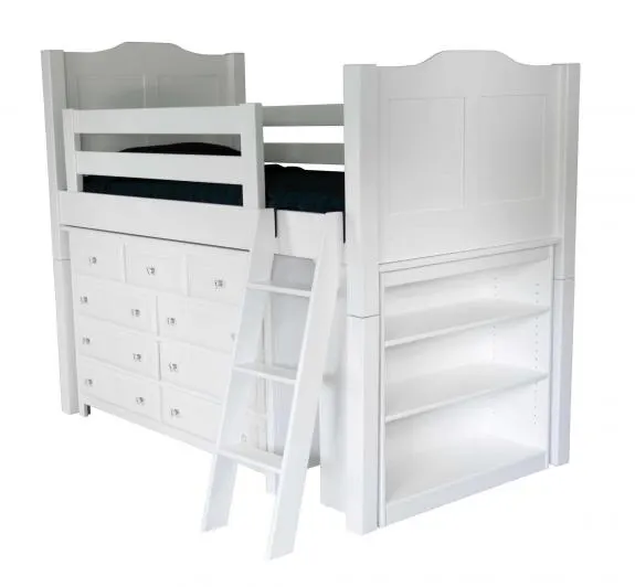 L-11 White Low Loft Bed