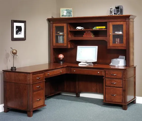 850 Arlington L-Shaped Desk with 840 72" Hutch
