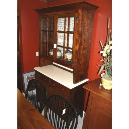Nicolette Curly Maple Colonial Shaker two door hutch