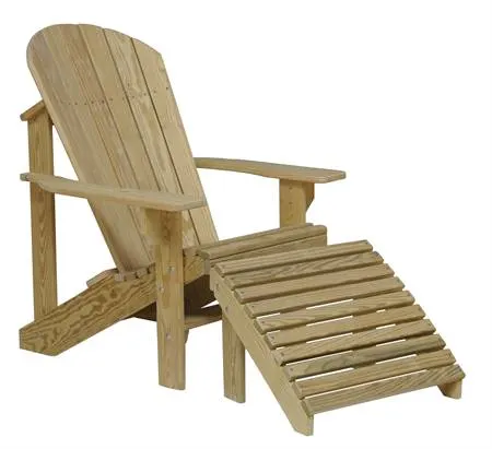 Adirondack Chair with Footrest, treated pine