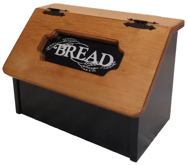 Bread box with hinged lid #1049