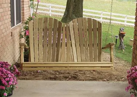 Adirondack Swings, treated pine.