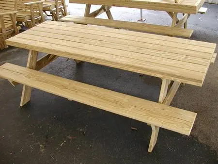 3X8 Traditional Picnic Table, treated pine.