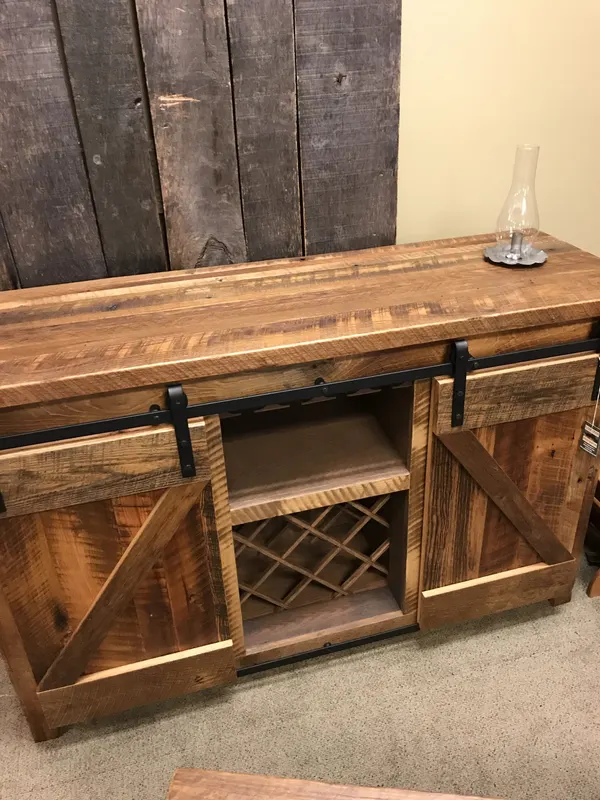 Bristol Barnwood 60" server with wine rack
