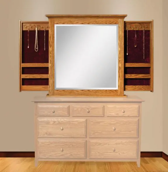 2425 Dresser Mirror with Sliding Jewelry Wings