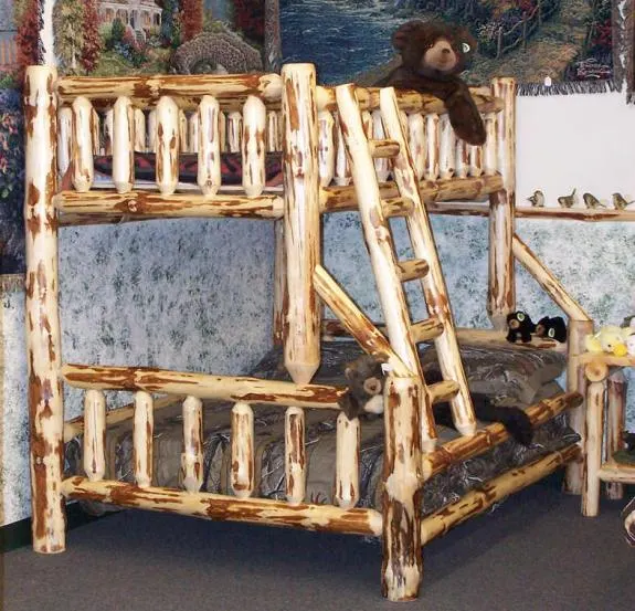 Log Bunk Bed