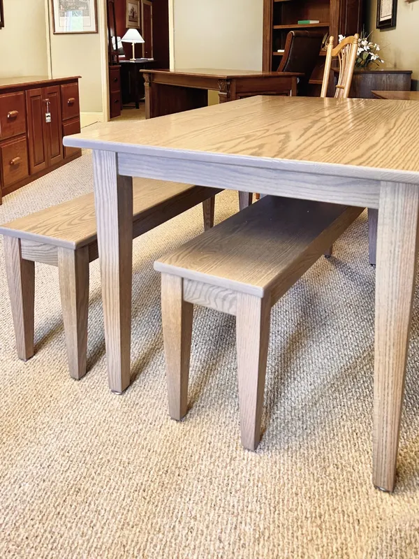 36" x 54" • Shaker Harvest Dining Set with Benches