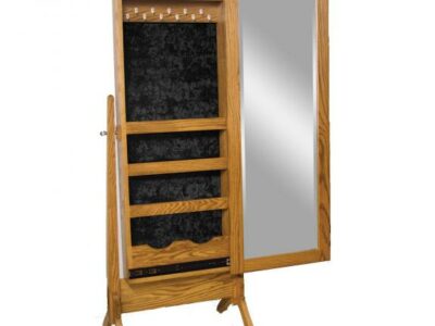 1012-105 Antique Shaker Cheval Mirror with Sliding Jewelry Box