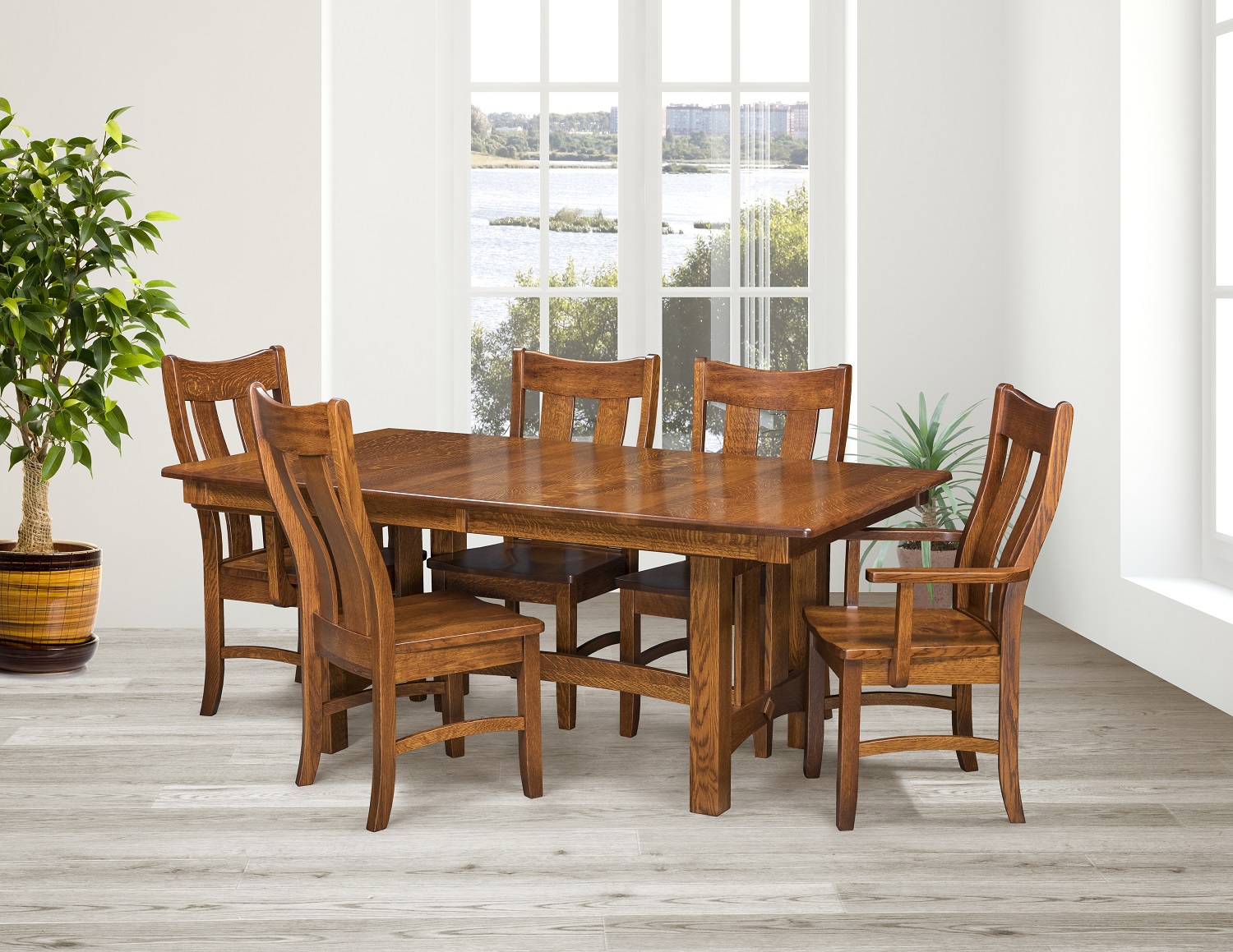 Amish round table and chairs deals