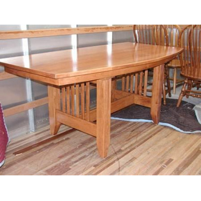 Bow Front Mission Trestle Desk