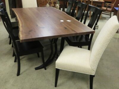 Rustic Dining Table with Steel Base