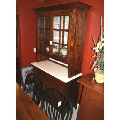 Nicolette Curly Maple Colonial Shaker two door hutch