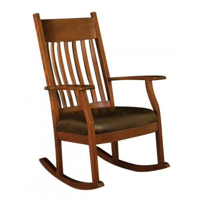010 Oakland Bent Slat Leather Rocking Chair