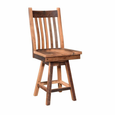 Almanzo Bar Table Collection 231 Barnwood Mission Swivel Bar Stool