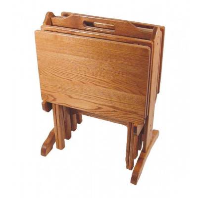 5197 Oak Wood TV Trays