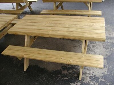 3X6 Traditional Picnic Table, treated pine.