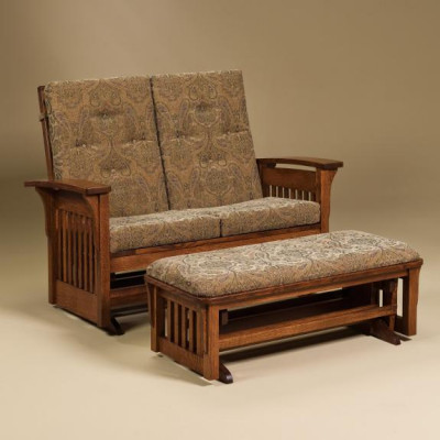 Double Bow Arm Glider with Ottoman