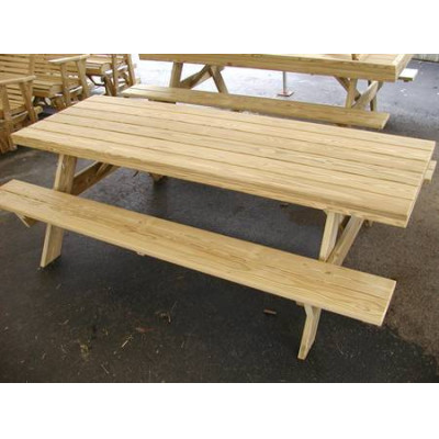 3X8 Traditional Picnic Table, treated pine.