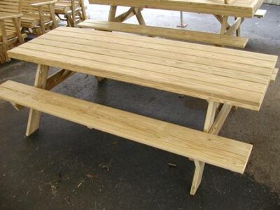 3X8 Traditional Picnic Table, treated pine.