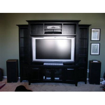 Black Plasma TV Wall Unit
