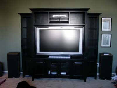 Black Plasma TV Wall Unit