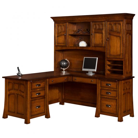 650 Prairie Mission Corner Desk with 641 Hutch for Sale in Dayton