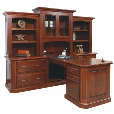 BUC-121 Buckingham Partner Desk and 3 Piece Hutch