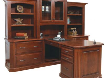BUC-121 Buckingham Partner Desk and 3 Piece Hutch