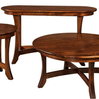 Carona Coffee and End Tables Oval Sofa Table