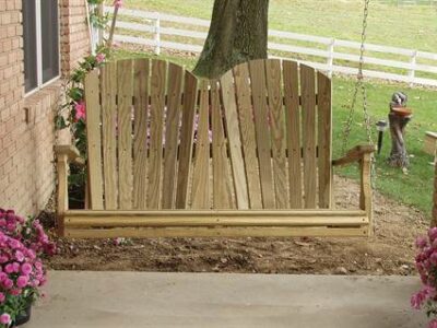 Adirondack Swings, treated pine.