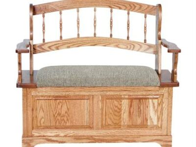 AJW30136 Country Spindle Upholstered Storage Bench