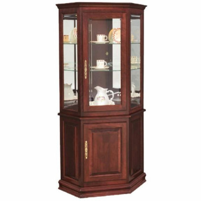 Deluxe Corner Curio w Enclosed Base 2056