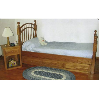 TB8408 Double Bow Twin Bed with Storage Unit