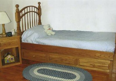 TB8408 Double Bow Twin Bed with Storage Unit