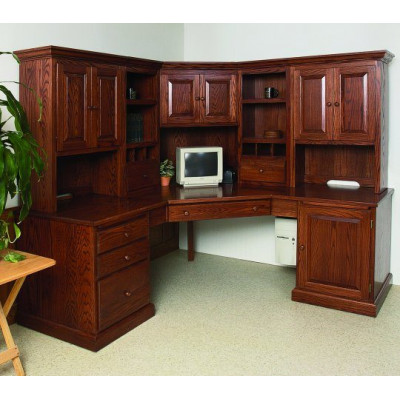 Henry Stephen's Corner Desk with Hutch