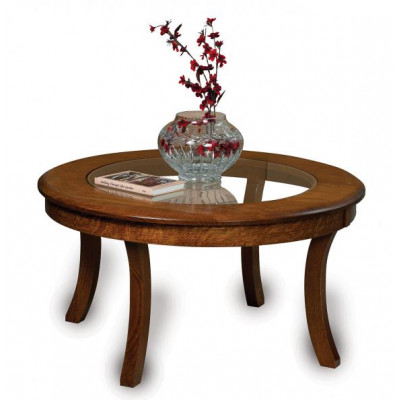 Sierra Coffee and End Tables FVCT-38 Glass Top Round Coffee Table