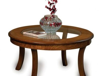 Sierra Coffee and End Tables FVCT-38 Glass Top Round Coffee Table