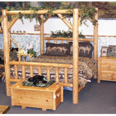 Log Canopy Bed