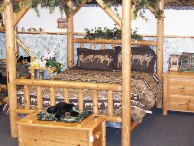 Log Canopy Bed