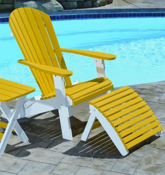 Poly Folding Adirondack Chair and Footstool