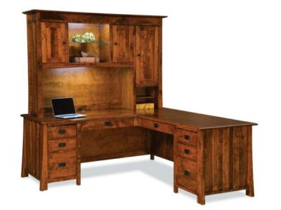 FVD-7878LHT-GR Grant L Desk with Hutch