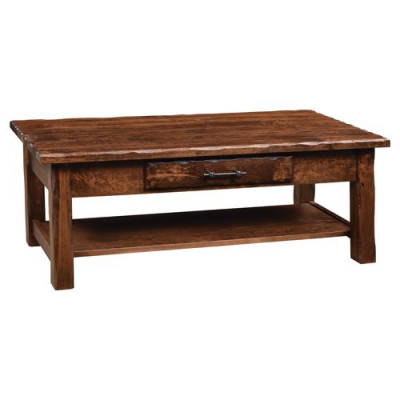 HHD-2248-DS Hand Hewn Coffee Table with shelf