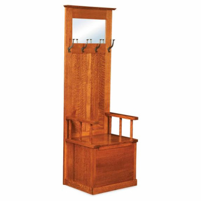 AJW20824 Heritage Mission Hall Tree Seat