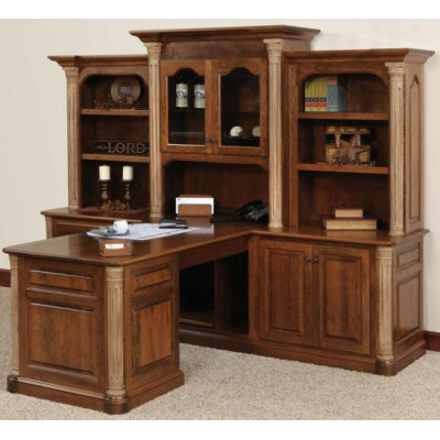 JEF-621 Jefferson Partner Desk and 3 Piece Hutch