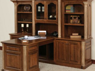 JEF-621 Jefferson Partner Desk and 3 Piece Hutch