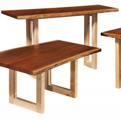 Kalispel Live Edge Coffee and End Tables Sofa Table
