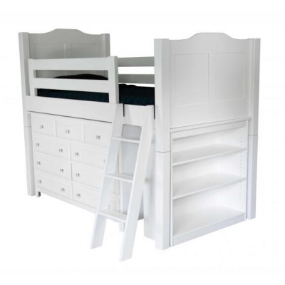 L-11 White Low Loft Bed