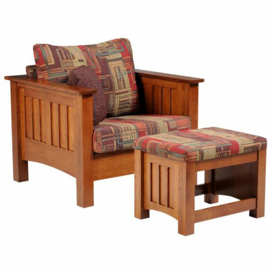6402 Mission Chair with Ottoman